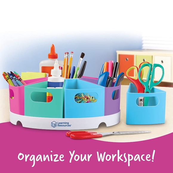 Learning Resources Create-a-Space Storage Center - Pastel Desk Art Organizer - Picture 2 of 10